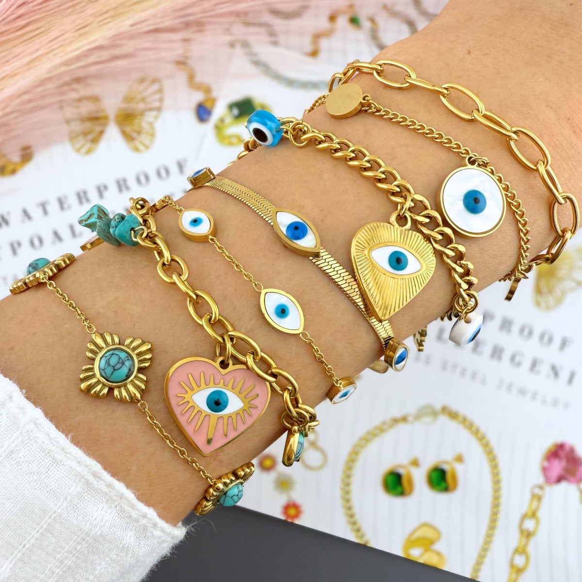 Noura twin evil eye bracelet