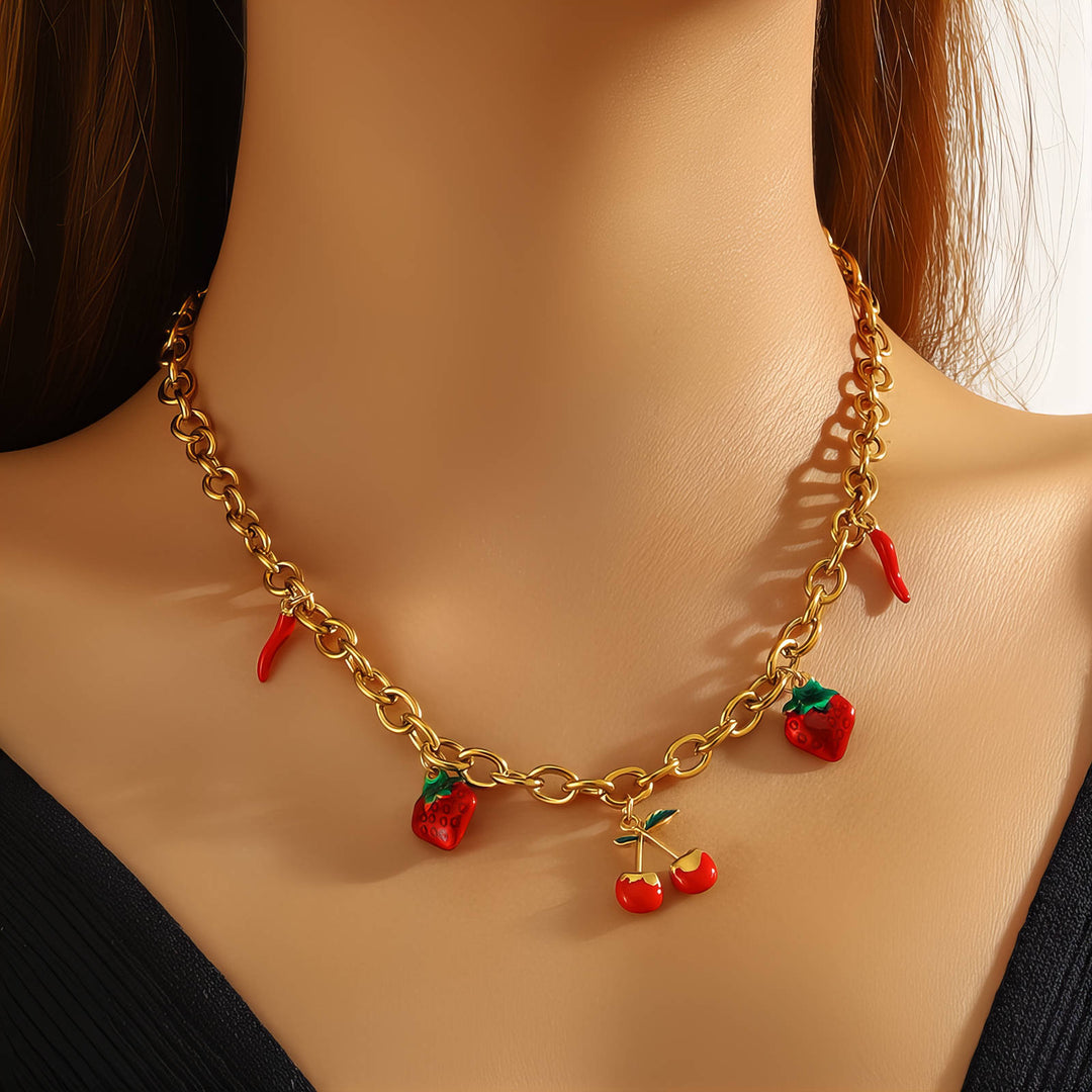 Rosalie Strawberry Necklace